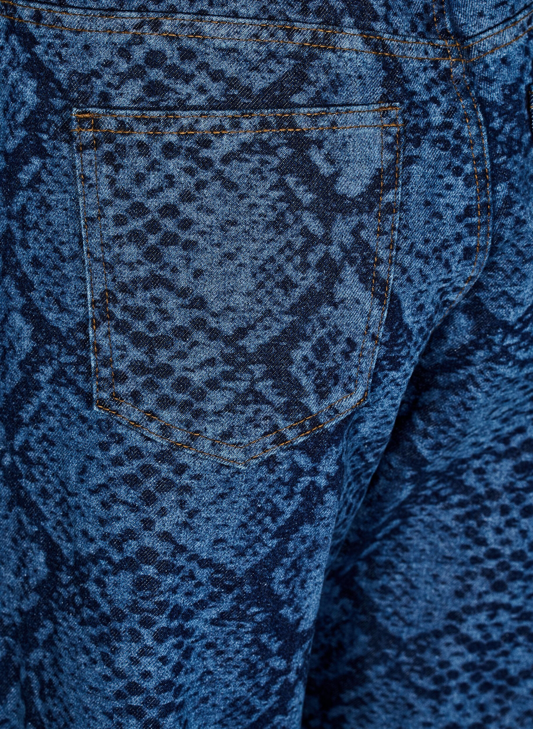 Zizzi Emily Jeans mit Schlangenprint, Blau, Packshot image number 3