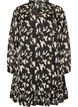 Gemustertes Kleid mit R&uuml;schen und langen &Auml;rmeln, Schwarz, Packshot image number 0