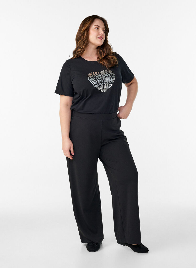 Pantalon ample, Noir, Model image number 1