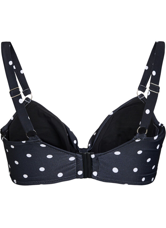 Bikinioberteil mit B&uuml;gel und Muster, Schwarz, Packshot image number 1