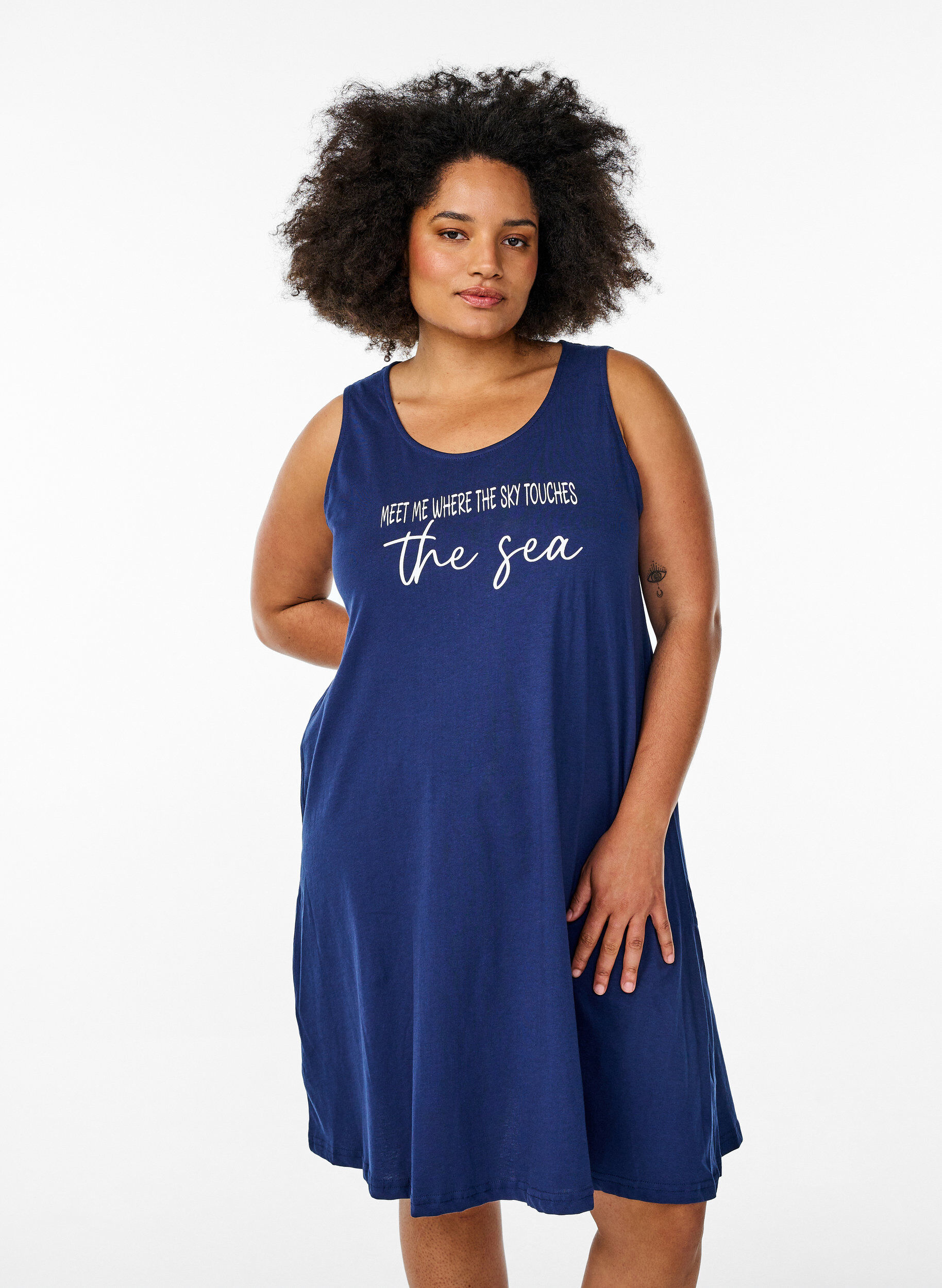 ZizziRobe &eacute;vas&eacute;e sans manches, Bleu, Model image number 0