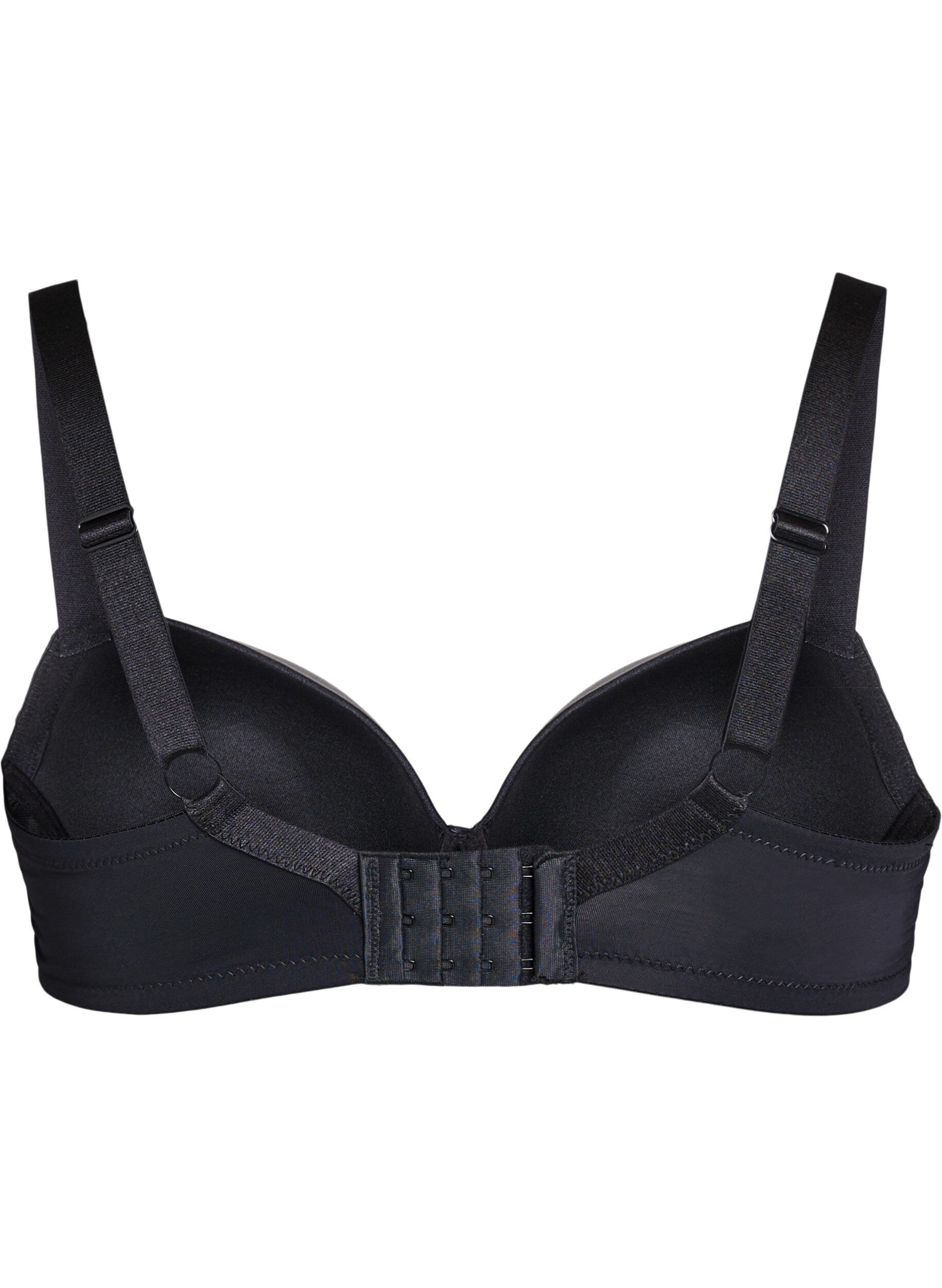 Zizzi Soutien-gorge moul&eacute; en microfibre avec des d&eacute;tails en satin, Noir, Packshot image number 1