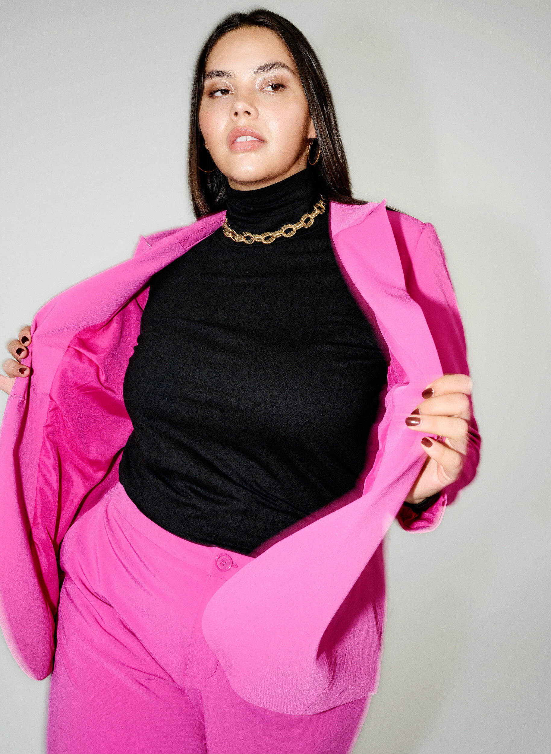 Zizzi Blazer classique avec poches, Festival Fuchsia, Image image number 0