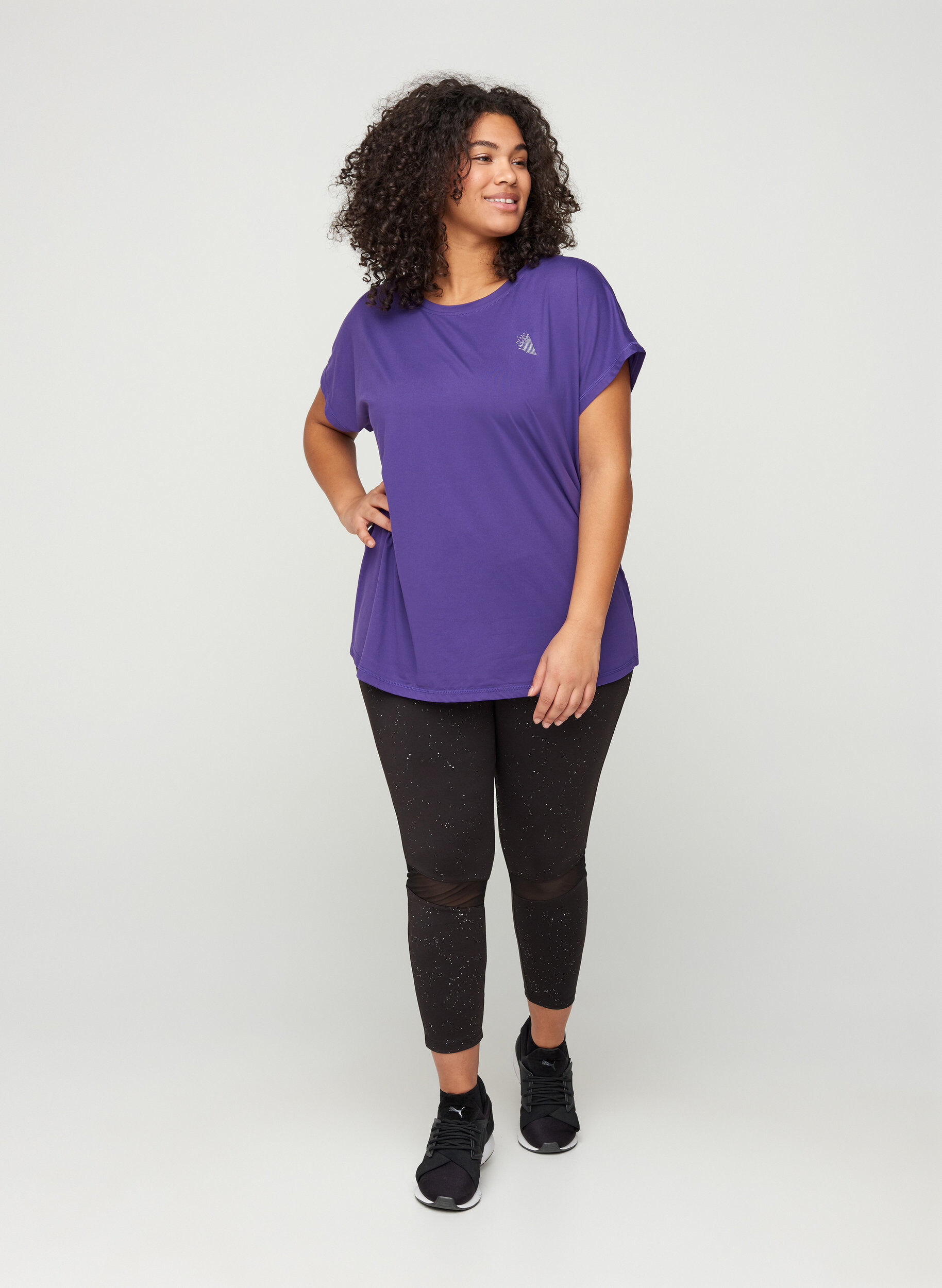 Zizzi T-shirt basique, Violet, Model image number 1