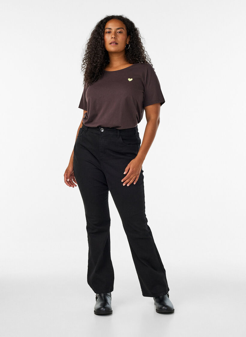 T-shirt imprim&eacute;, Marron, Model image number 1