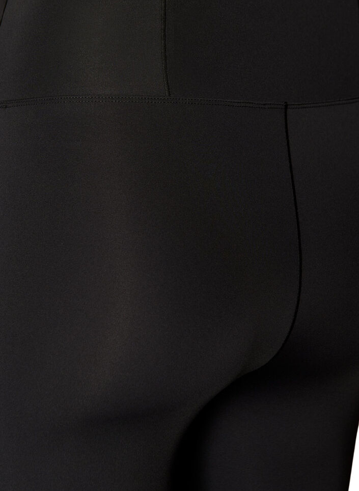 Trainingstights mit hoher Taille und Tasche im Bund, Schwarz, Packshot image number 3