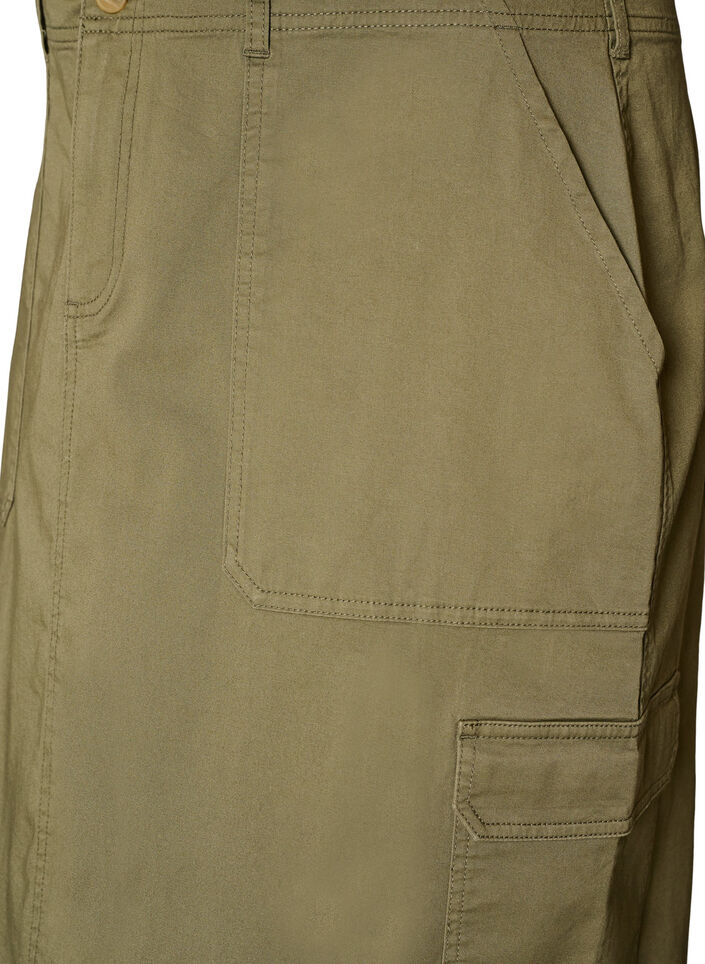 Jupe cargo en coton avec fente &agrave; l'arri&egrave;re, Vert, Packshot image number 2