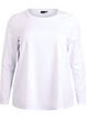 Top basic en jersey avec manches longues, Blanc, Packshot image number 0