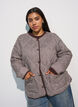 Steppjacke mit kleinem Karomuster und Kontrastbesatz, Braun, Model image number 0