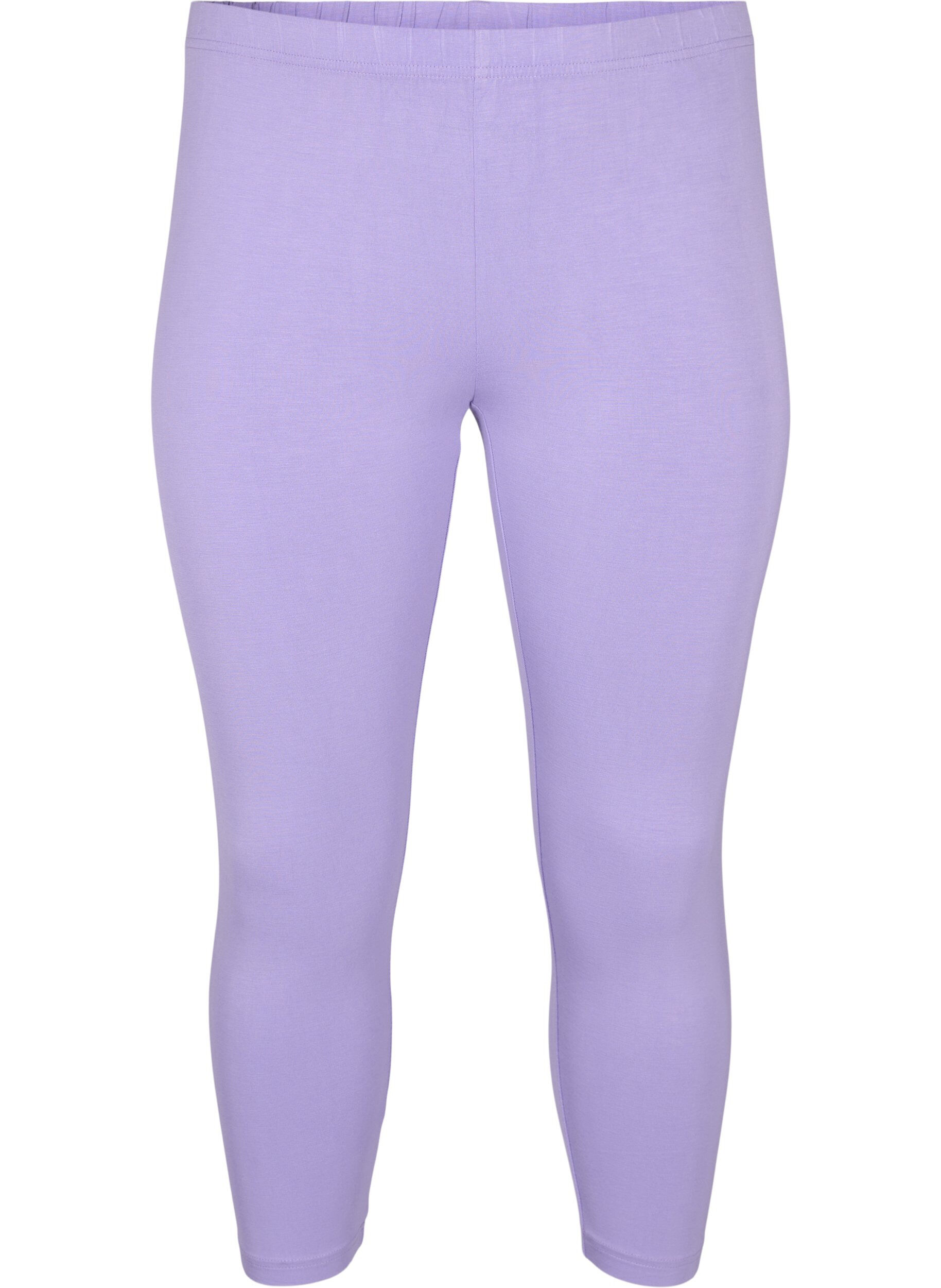 Zizzi Leggings basiques longueur 3/4 en viscose, Violet, Packshot image number 0