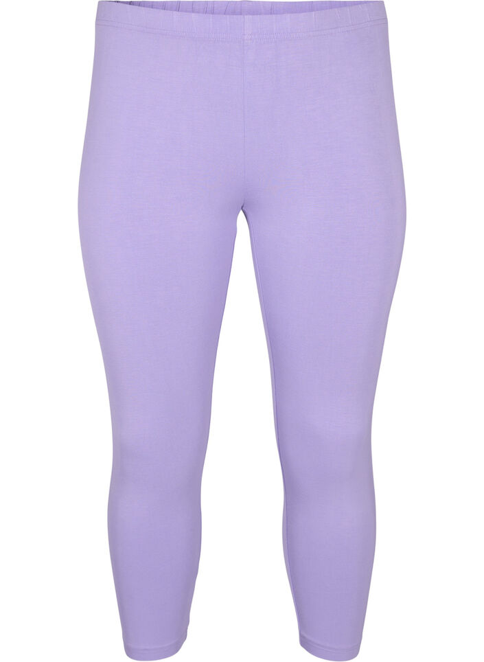 Leggings basiques longueur 3/4 en viscose, Violet, Packshot image number 0