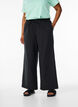 Lockere Hose mit hohem Bund und Taschen, Schwarz, Model image number 2
