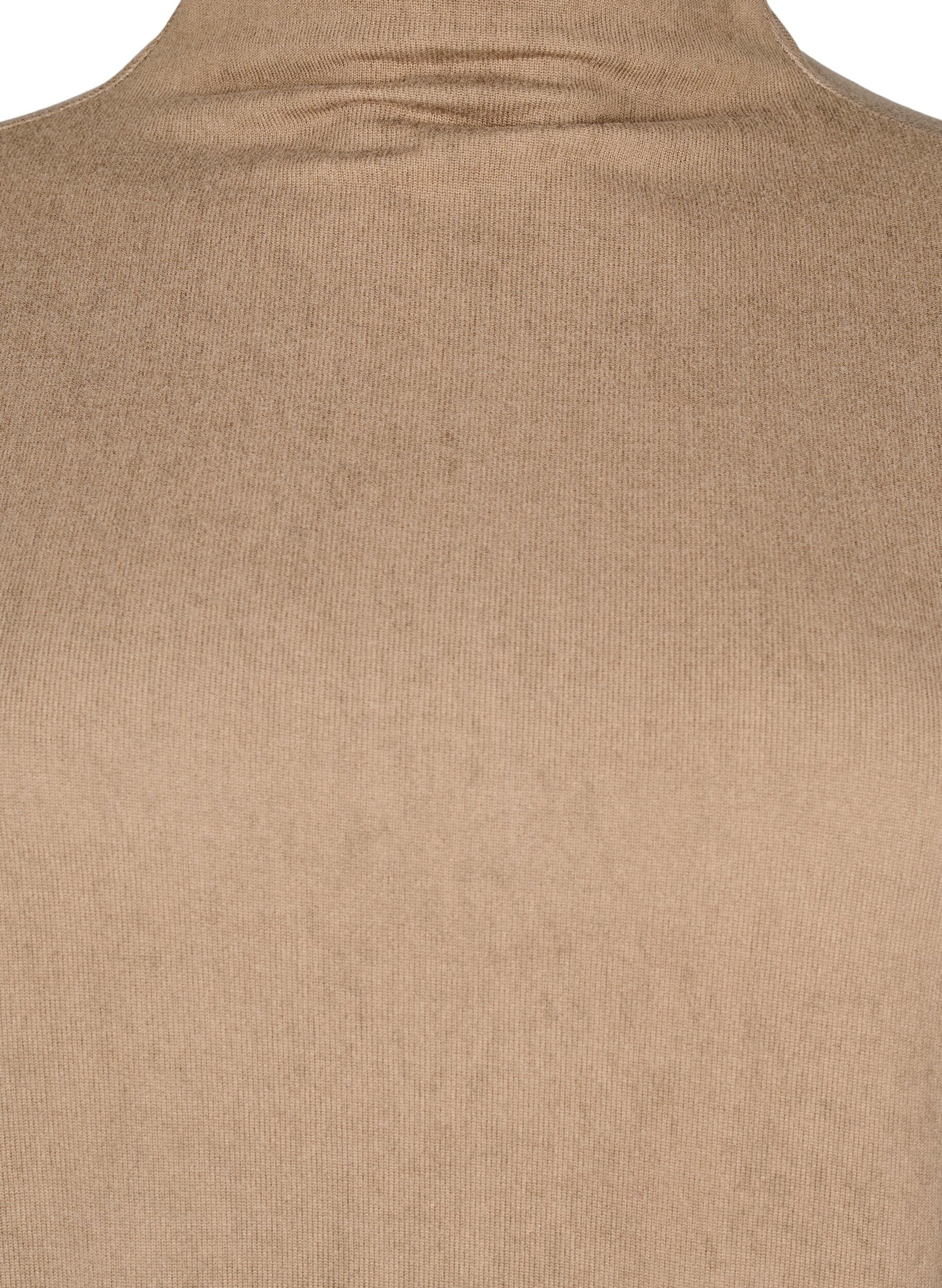 Zizzi Bluse mit Stehkragen und langen &Auml;rmeln, Beige, Packshot image number 2
