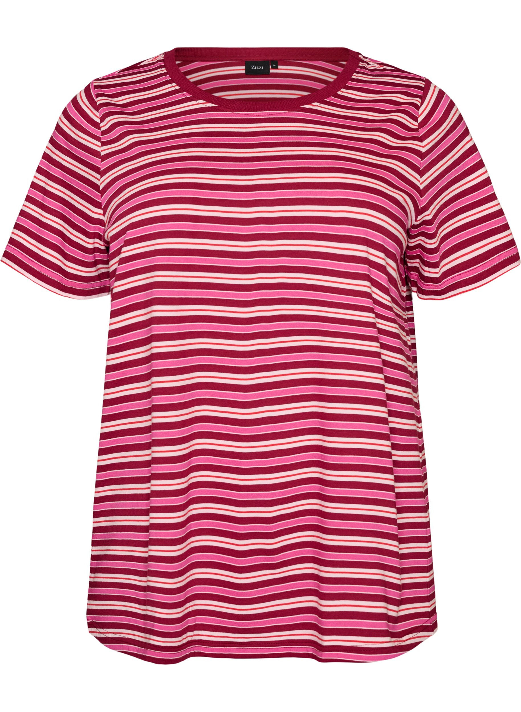 ZizziGestreiftes T-Shirt aus Bio-Baumwolle, Rot, Packshot image number 0