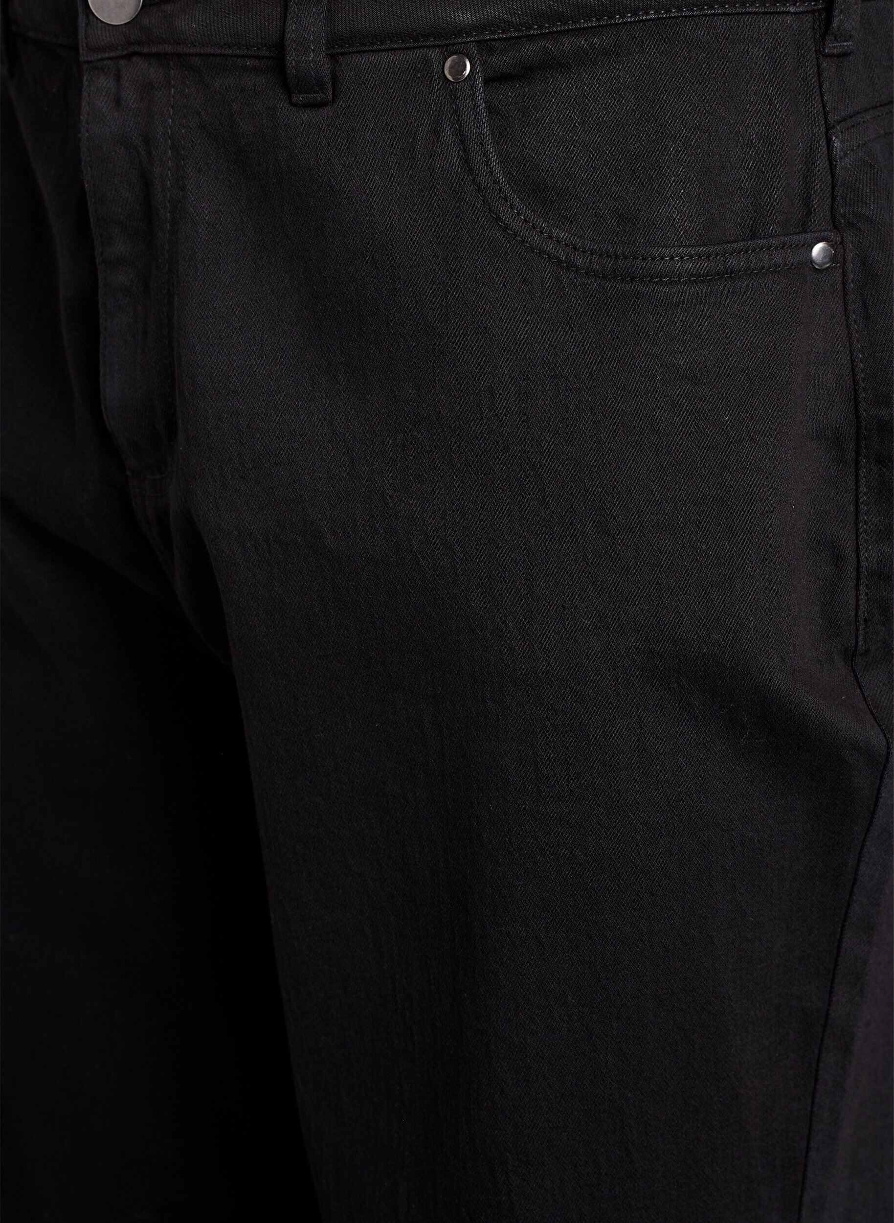 Zizzi Weite Jeans mit verk&uuml;rzter L&auml;nge, Schwarz, Packshot image number 2