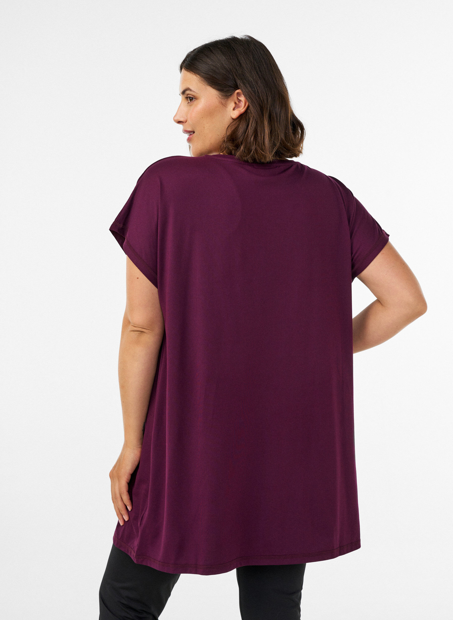 ZizziT-shirt d'entra&icirc;nement long, Violet, Model image number 2