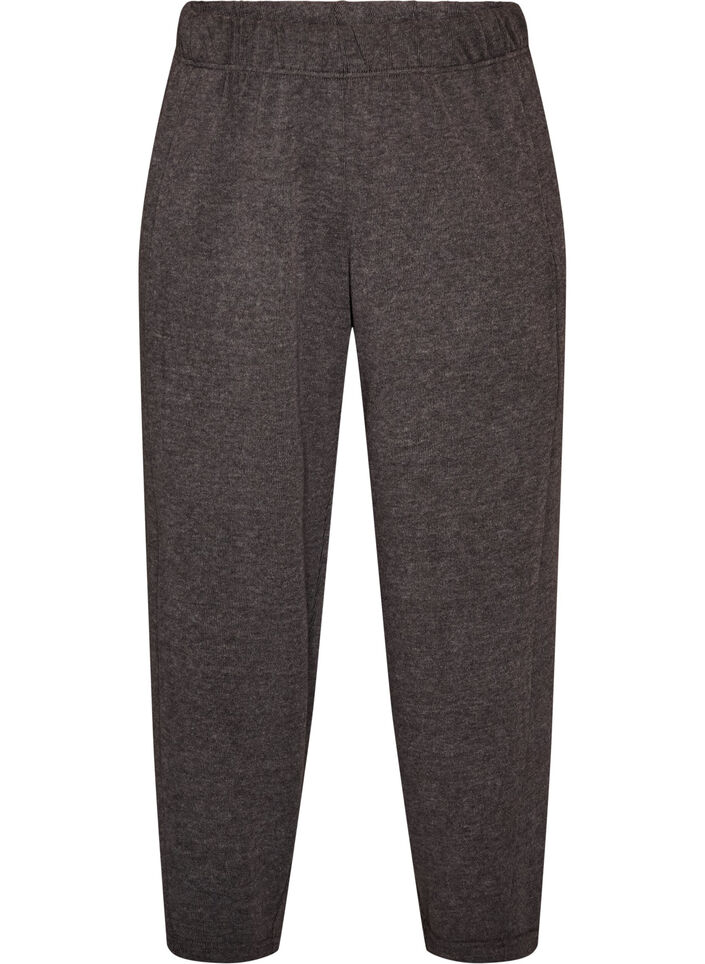 Pantalon barrel en jersey &agrave; taille haute, Gris anthracite, Packshot image number 0