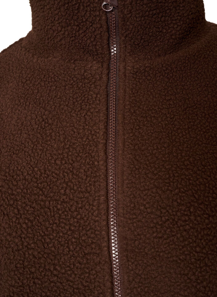 Veste teddy avec finitions en broderie anglaise et col montant, Marron, Packshot image number 2
