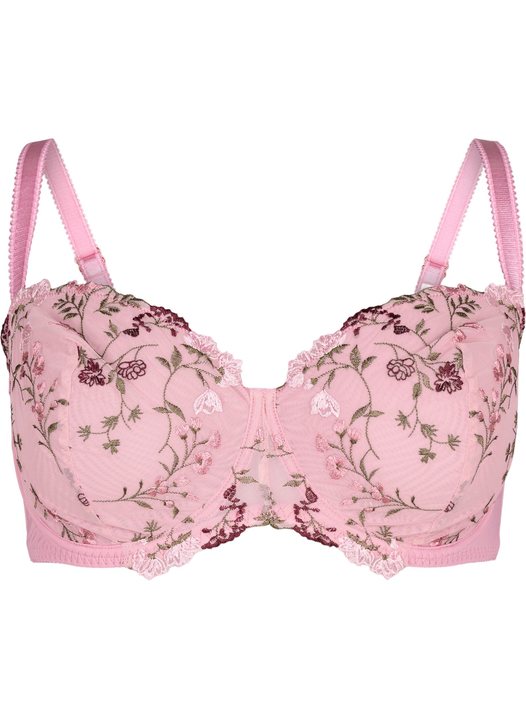 Soutien-gorge balconnet avec des fleurs brod&eacute;es