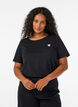 T-Shirt mit Print, Schwarz, Model image number 0