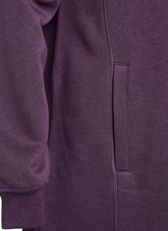 Robe sweat-shirt courte &agrave; col montant et poches, Violet, Packshot image number 3