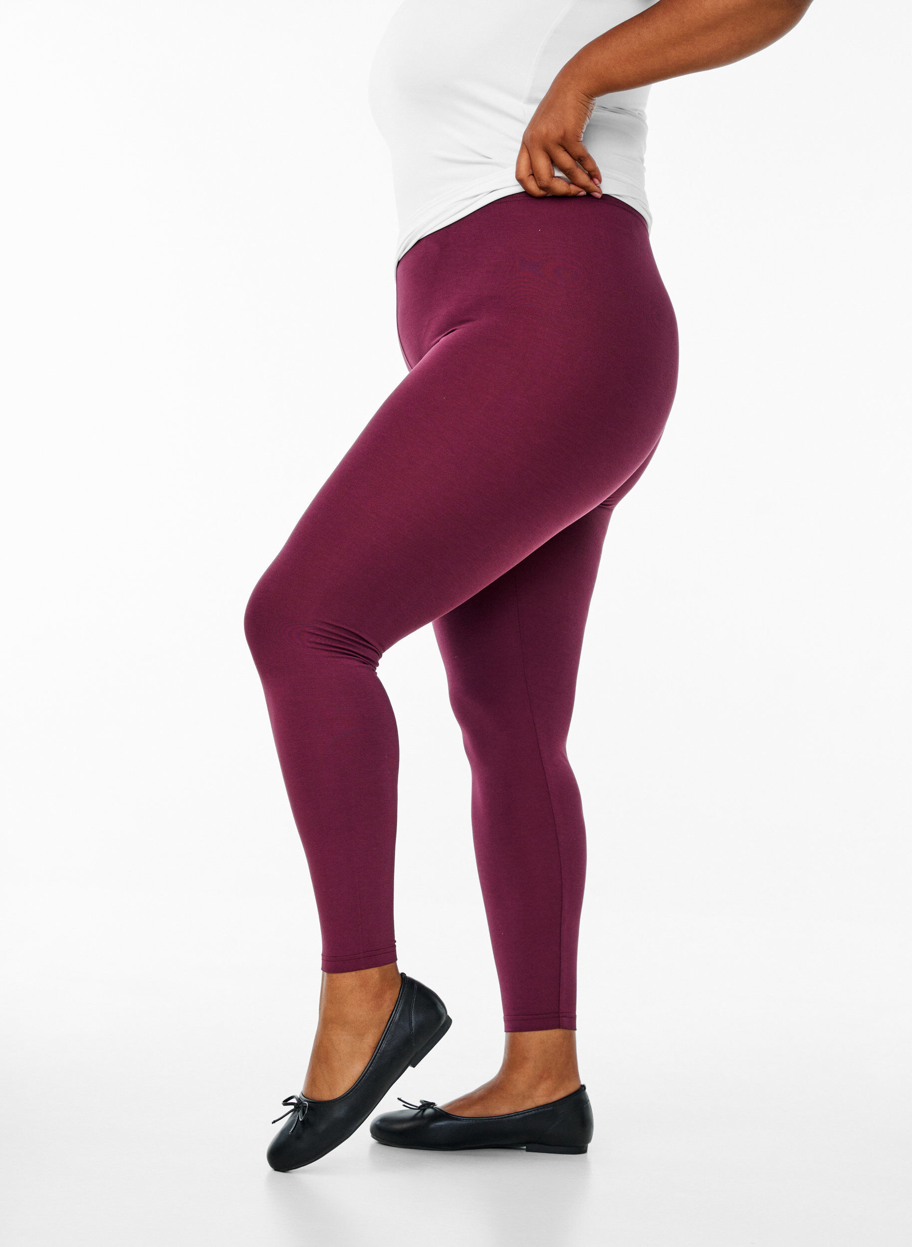 ZizziBasic Leggings aus Viskose, Rot, Model image number 0