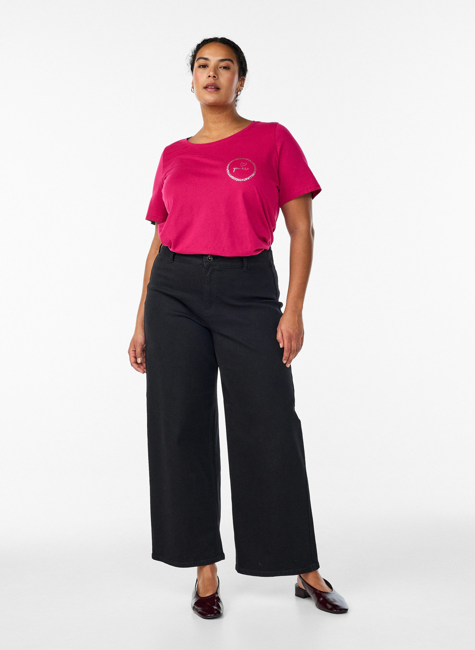 ZizziT-shirt imprim&eacute;, Bordeaux, Model image number 1
