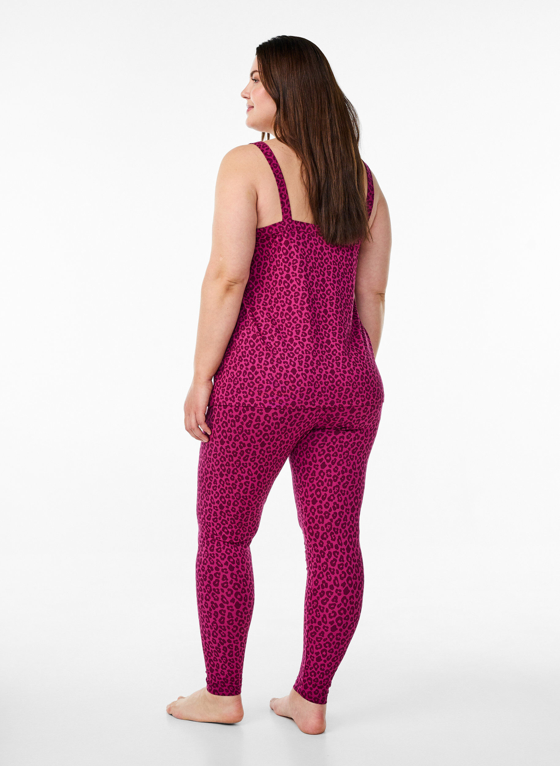Zizzi Leggings aus Viskose in Kn&ouml;chell&auml;nge, Pink, Model image number 1