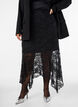 Jupe midi en dentelle avec sequins, Noir, Model image number 0