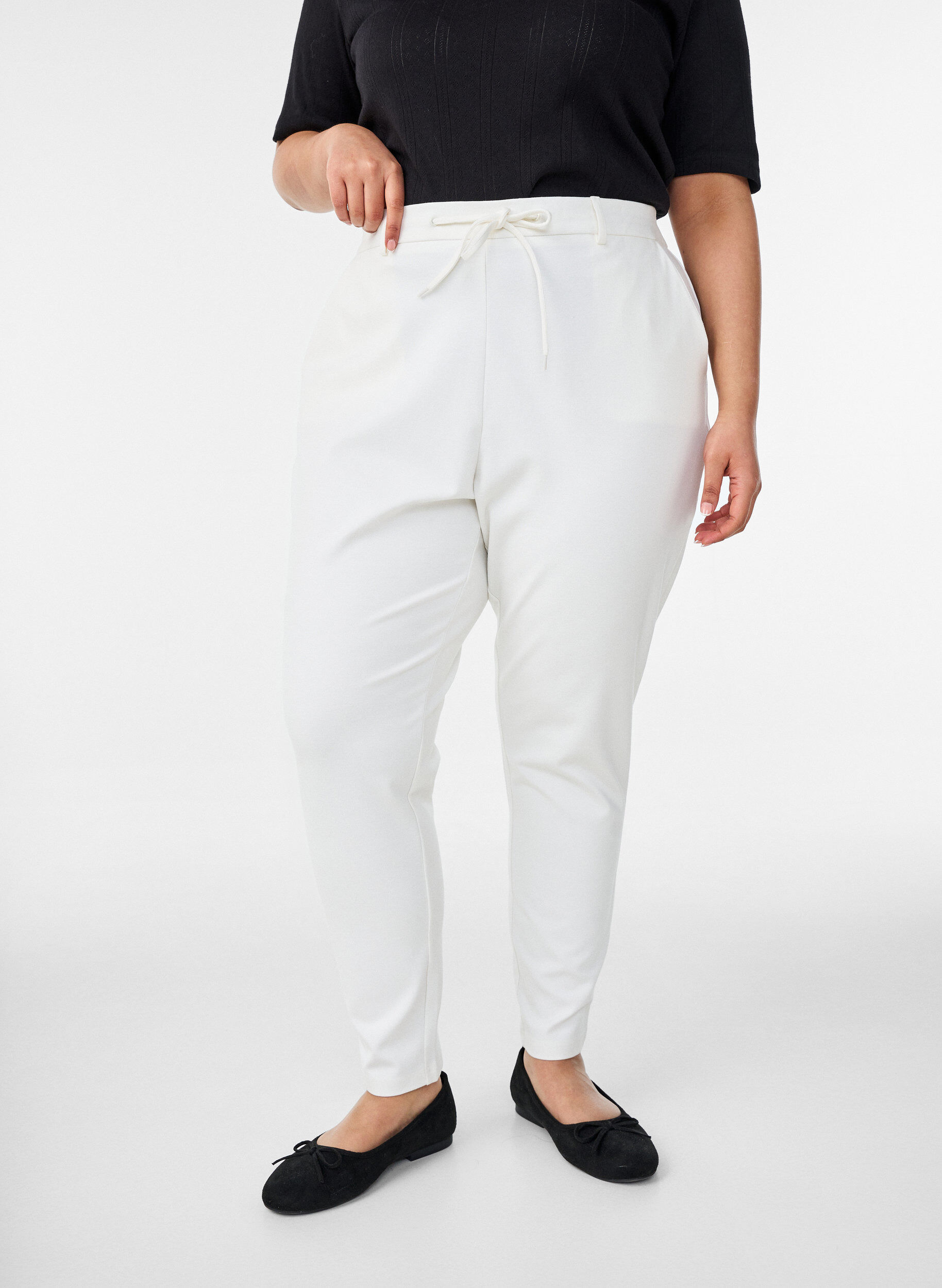 Zizzi Pantalon Maddison, Blanc, Model image number 2
