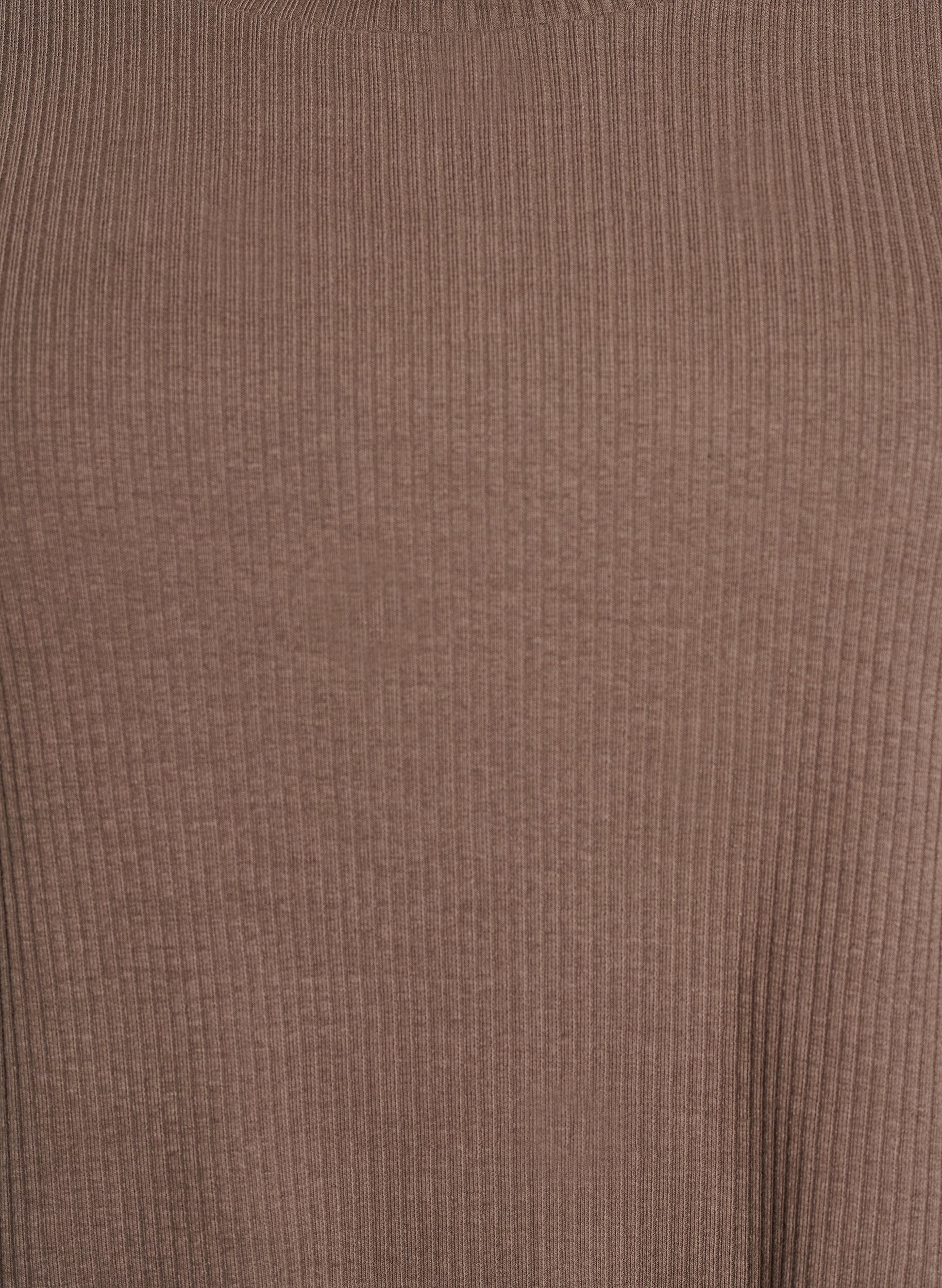 ZizziBluse aus geripptem Jersey mit kurzen &Auml;rmeln, Braun, Packshot image number 2
