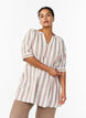 Tunika aus Baumwolle mit V-Ausschnitt, Beige, Model image number 0