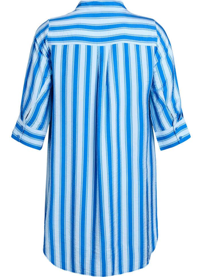 Robe courte avec col et poche poitrine, Bleu, Packshot image number 1