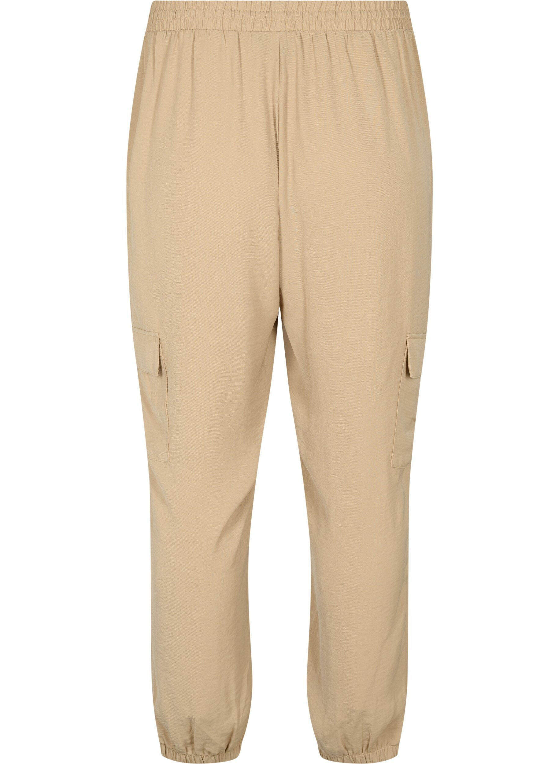 Zizzi Pantalon uni avec grandes poches, Nomad, Packshot image number 1