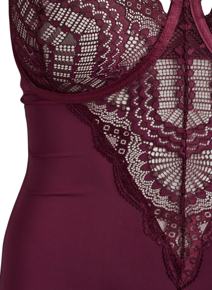 B&uuml;gel-Spitzenbody mit Tr&auml;gerdetails, Rot, Packshot image number 2