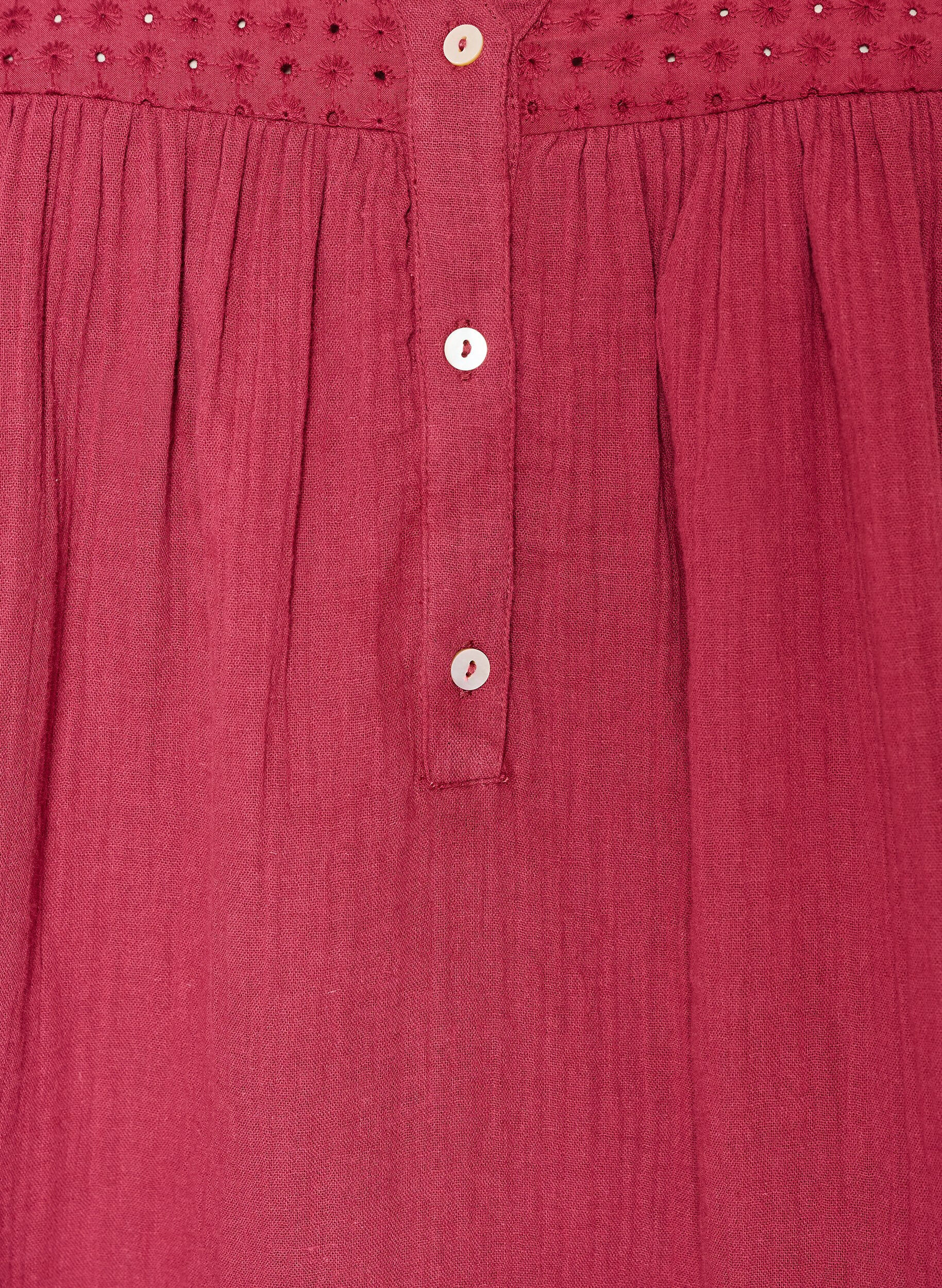 ZizziBlouse en mousseline de coton avec broderie anglaise, Rouge, Packshot image number 2