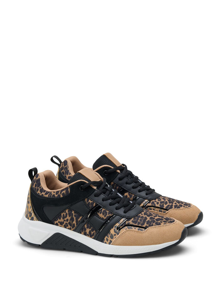 Weite Passform Sneakers mit Leopardendruck, Leopard Print, Packshot image number 1