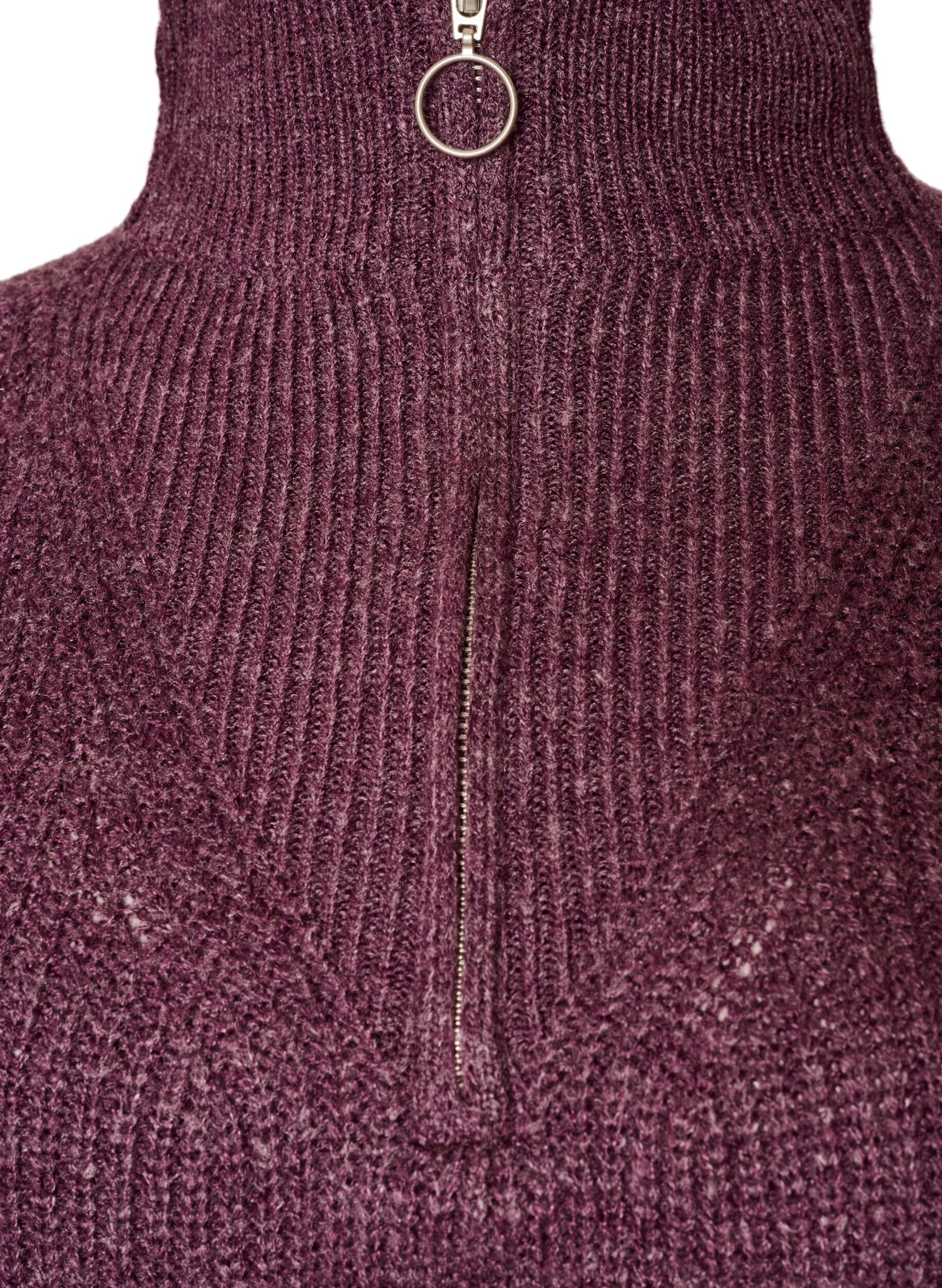 ZizziPull en tricot avec col haut et fermeture &eacute;clair, Violet, Packshot image number 2