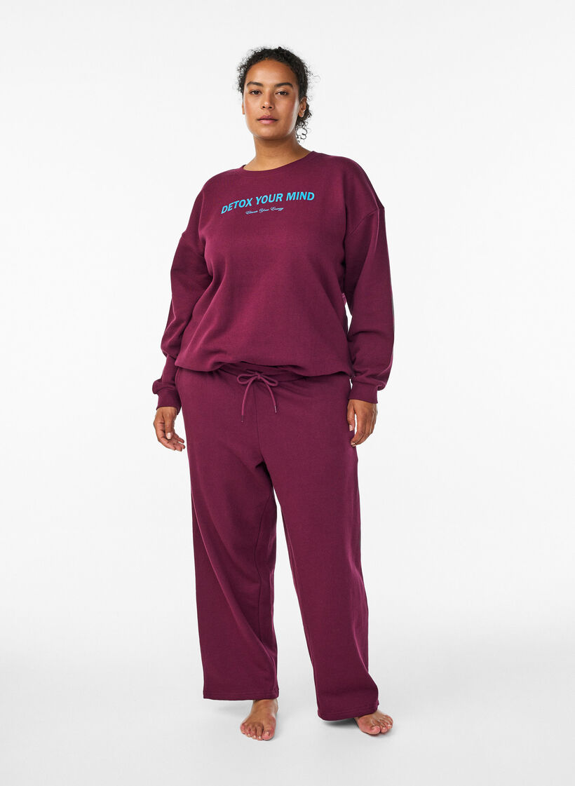Pantalon de jogging avec poches, Bordeaux fonc&eacute;, Model image number 0