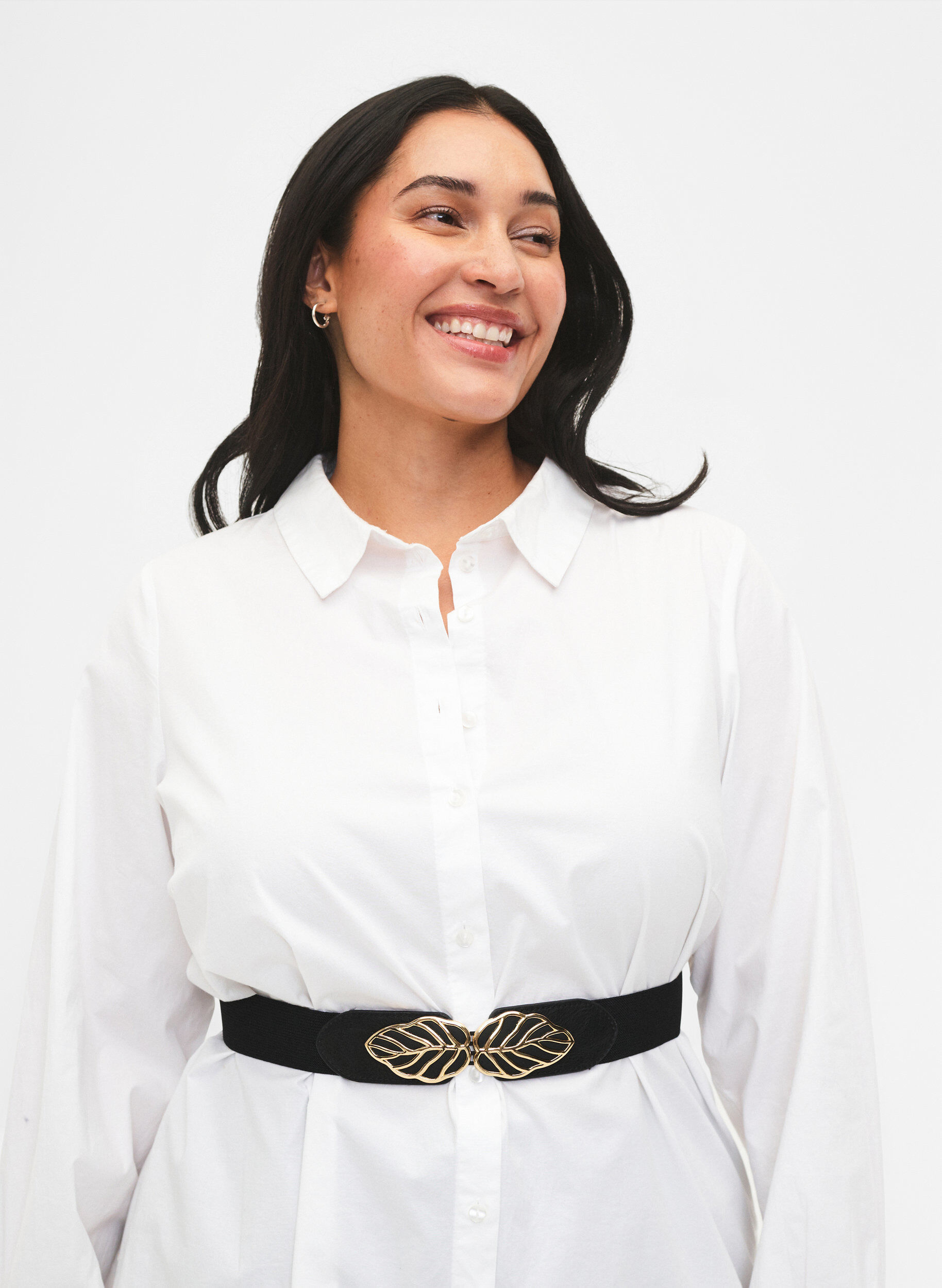 Zizzi Stretchg&uuml;rtel mit Goldschnalle, Black, Model image number 0