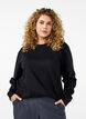 Sweatshirt mit Rundhalsausschnitt, Schwarz, Model image number 0