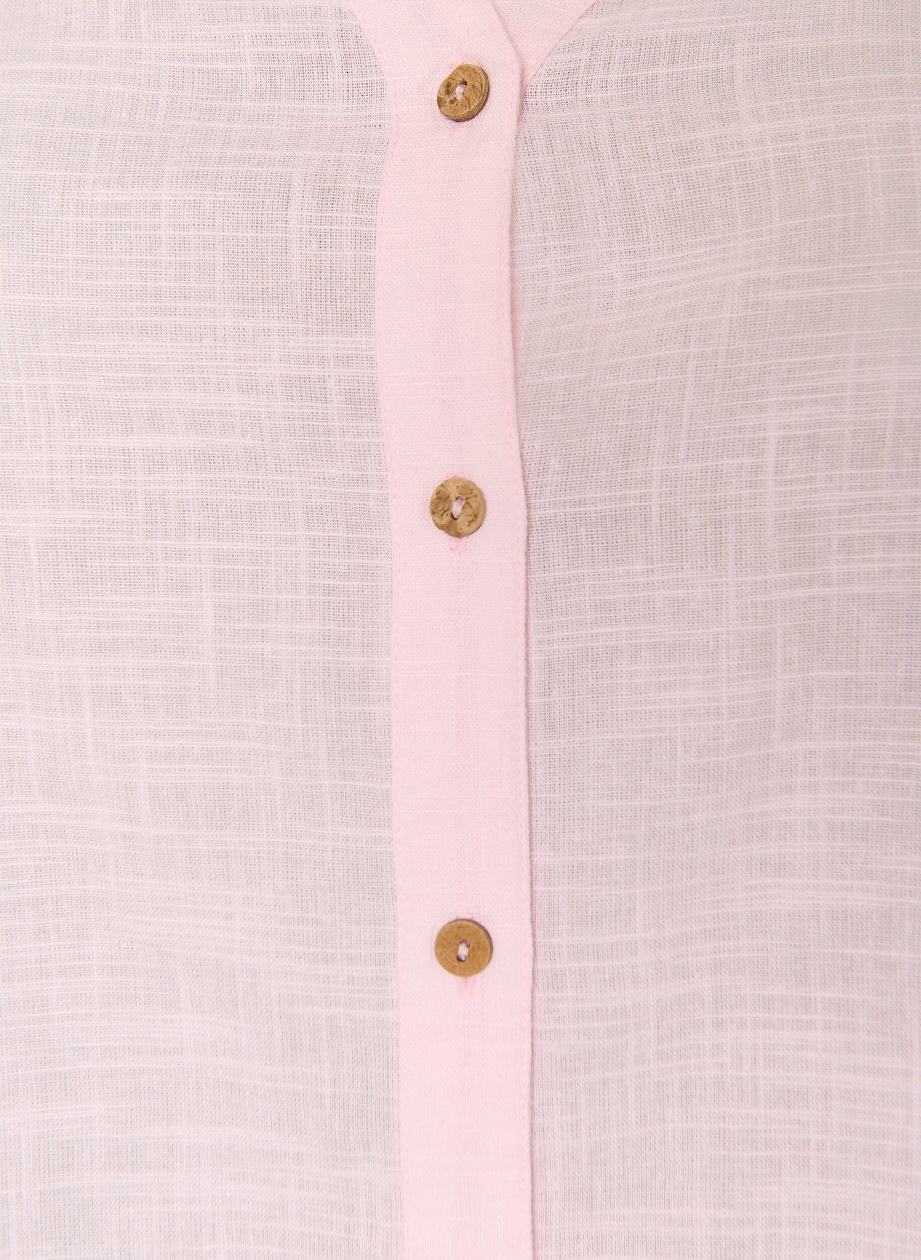 ZizziChemisier en coton avec un col en V, Rose, Packshot image number 2