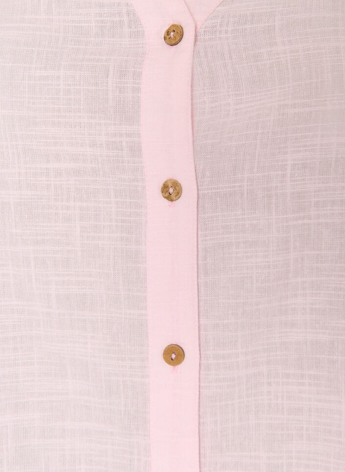 Chemisier en coton avec un col en V, Rose, Packshot image number 2