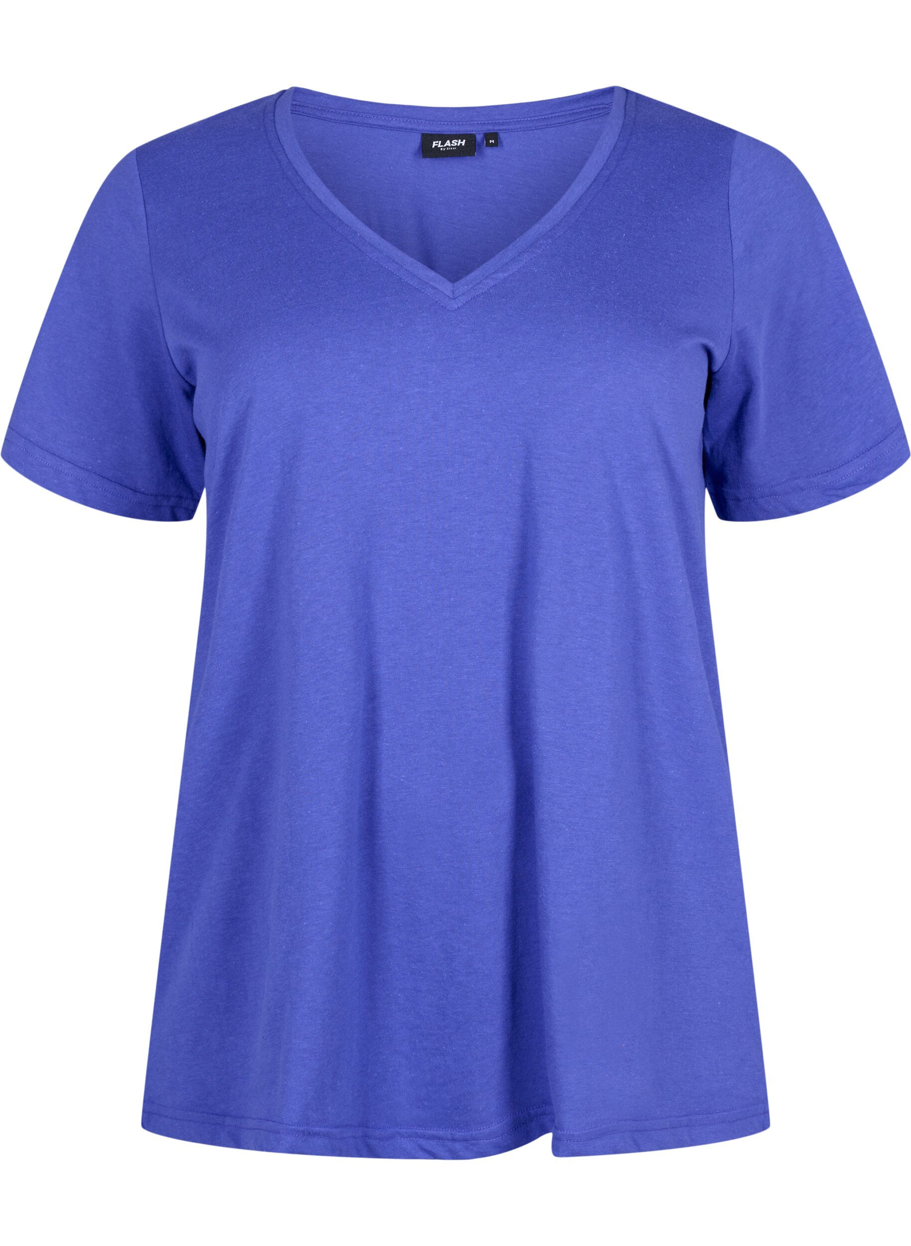 Zizzi FLASH - T-Shirt mit V-Ausschnitt, Royal Blue, Packshot image number 0