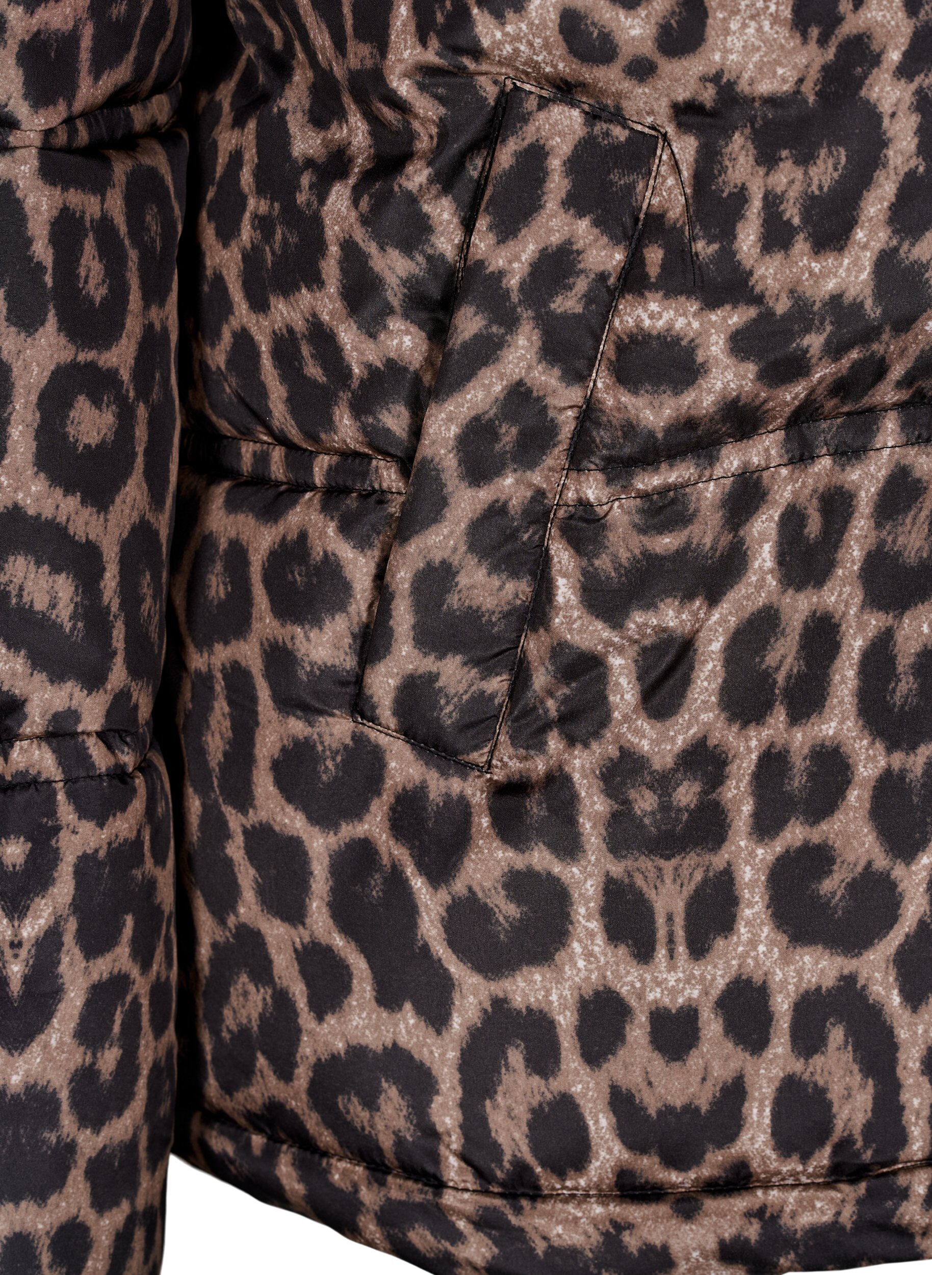 Zizzi Kurze Steppjacke mit Kapuze und Zwei-Wege-Rei&szlig;verschluss, Schwarz, Packshot image number 3