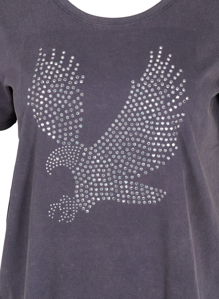 T-shirt en coton délavé à l'acide et aux pierres, Dark Grey Wash, Packshot image number 2