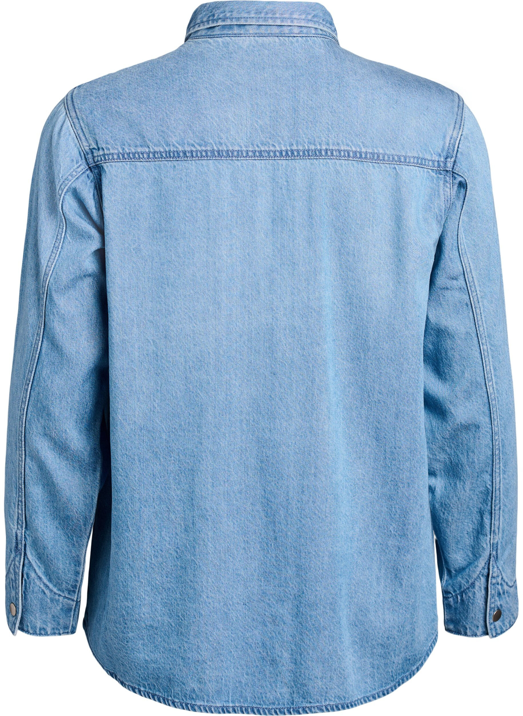 Zizzi Chemise en jean avec poches poitrine, Bleu, Packshot image number 1