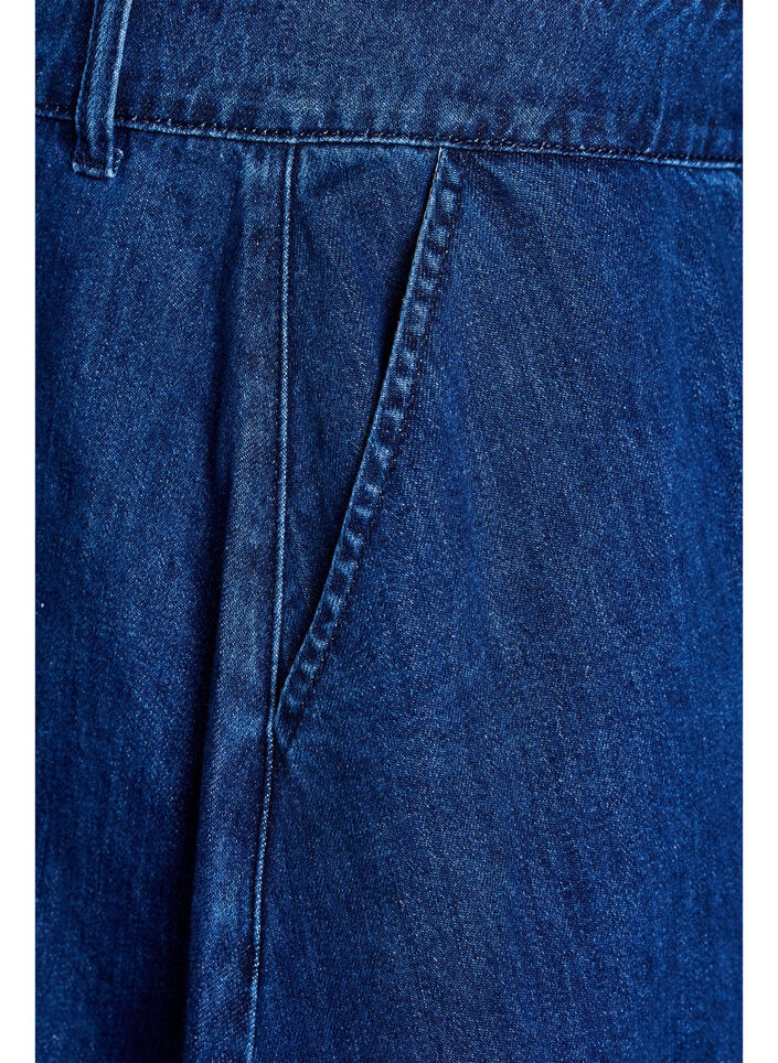 Jeansrock in A-Linie mit Knopfleiste, Blau, Packshot image number 3