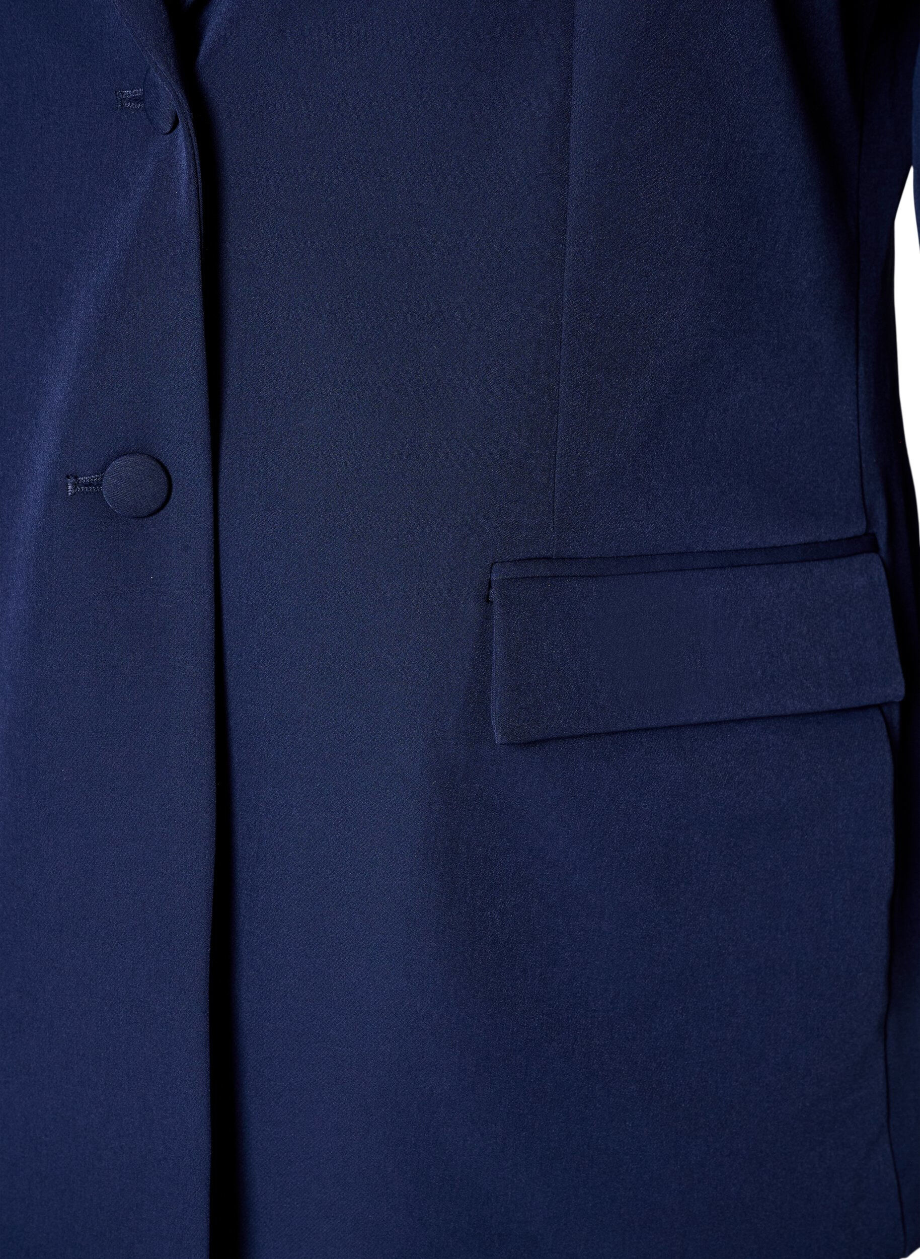 ZizziKlassischer Blazer mit Knopfverschluss, Blau, Packshot image number 2