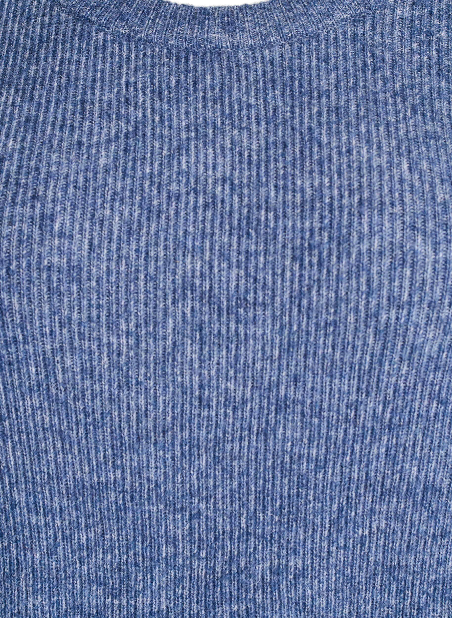 ZizziBlouse en maille chin&eacute;e &agrave; col rond, Bleu, Packshot image number 2